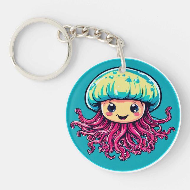 Jellyfish cartoon keychain (Front)