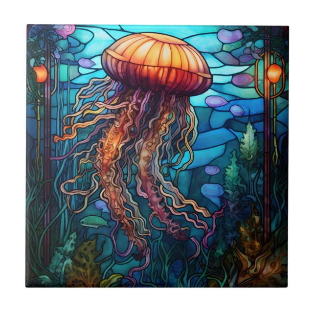 Jellyfish Ceramic Tile (Front)