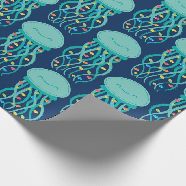 Jellyfish Christmas  Large Print Wrapping Paper (Corner)