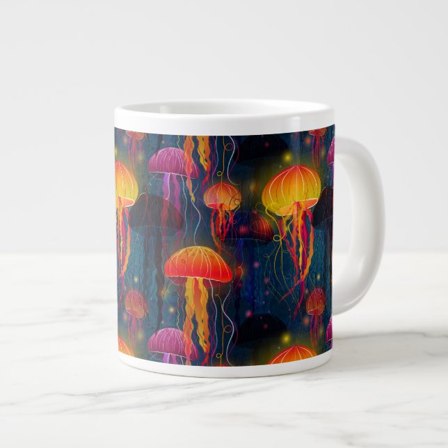 Jellyfish Dance Large Coffee Mug (Front Right)