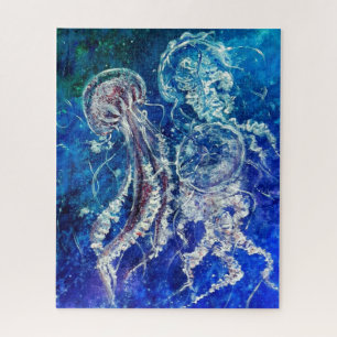 Jellyfish Dance - Watercolor Painting  Jigsaw Puzzle
