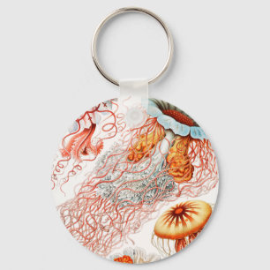 Jellyfish, Discomedusae by Ernst Haeckel Keychain