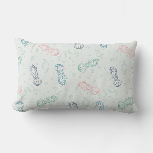 Jellyfish Drift Double Sided Lumbar Pillow (Front)