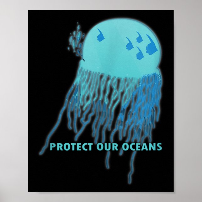 Jellyfish Environmental Protection, Climate Protec Poster (Front)
