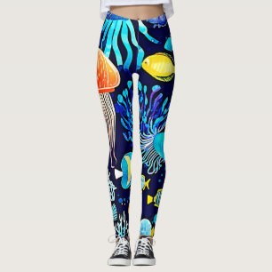 Jellyfish & Fish: Deep Sea Delight Leggings