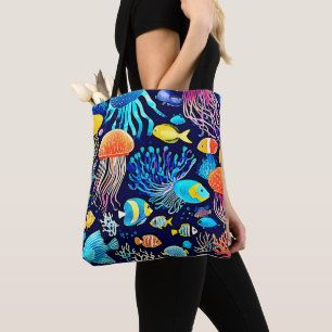 Jellyfish & Fish: Deep Sea Delight Tote Bag