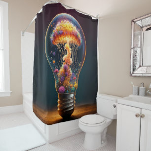 Jellyfish glass bulb glowing surreal fantasy art