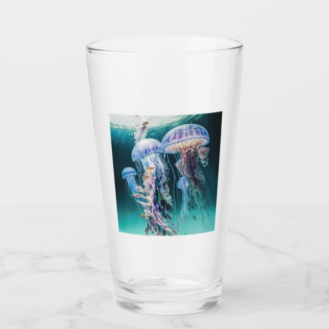 Jellyfish Glass Tumbler  (Front)