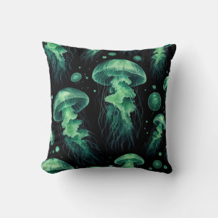 Jellyfish Glow Throw Pillow