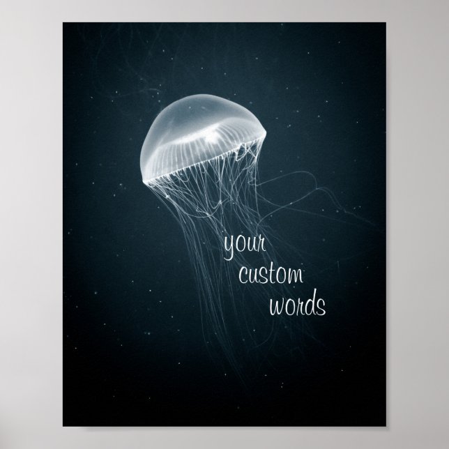 Jellyfish Glow with Customized Text Poster (Front)