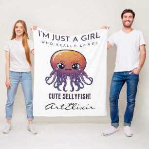 Jellyfish, I'm just a girl who loves  Fleece Blanket