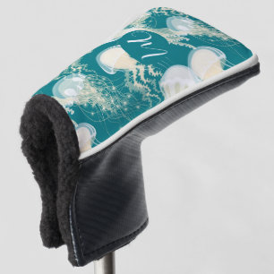 Jellyfish In Blue Ocean Summer Season Monogram Golf Head Cover