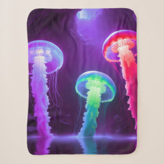 Jellyfish in Cave Sherpa Blanket