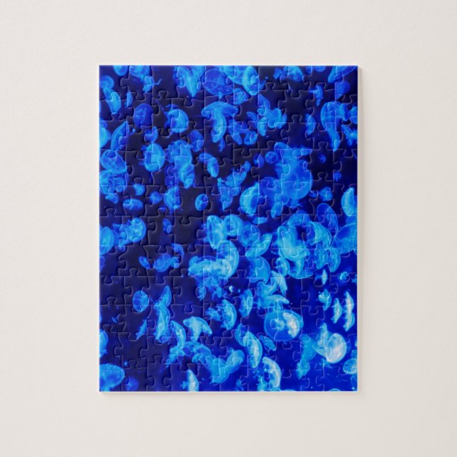 Jellyfish in Deep Blue Sea Jigsaw Puzzle (Vertical)