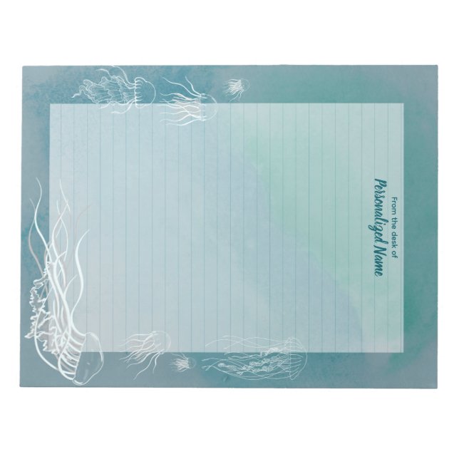 Jellyfish Jive Lined  Notepad (Front)