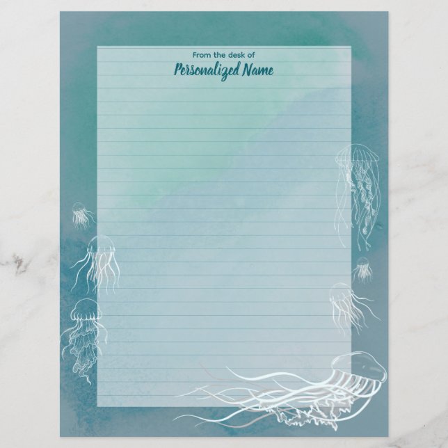 Jellyfish Jive Lined Paper Sheets (Front)