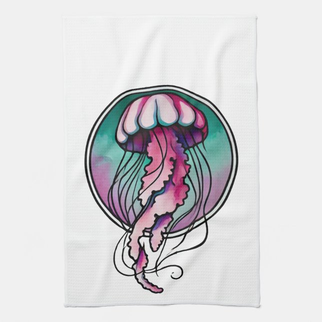 Jellyfish                                          kitchen towel (Vertical)