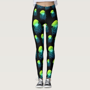Jellyfish Leggings - Jellies Neon Green Jelly Fish
