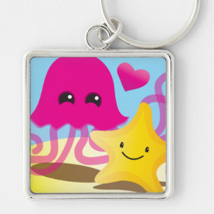 Jellyfish Love Keychain