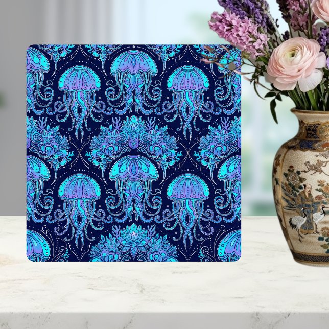 Jellyfish Mandala Pattern Blue Purple Graphic Tile (Creator Uploaded)