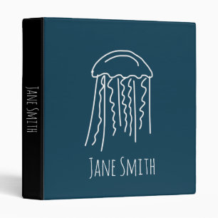 Jellyfish marine life aquatic modern binder