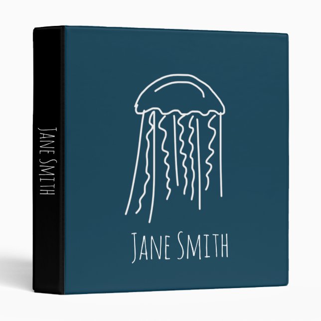 Jellyfish marine life aquatic modern binder (Front/Spine)