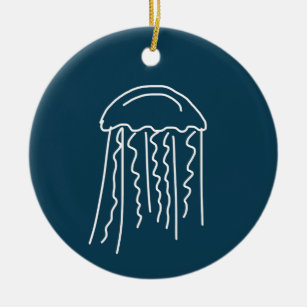 Jellyfish marine life aquatic modern ceramic ornament