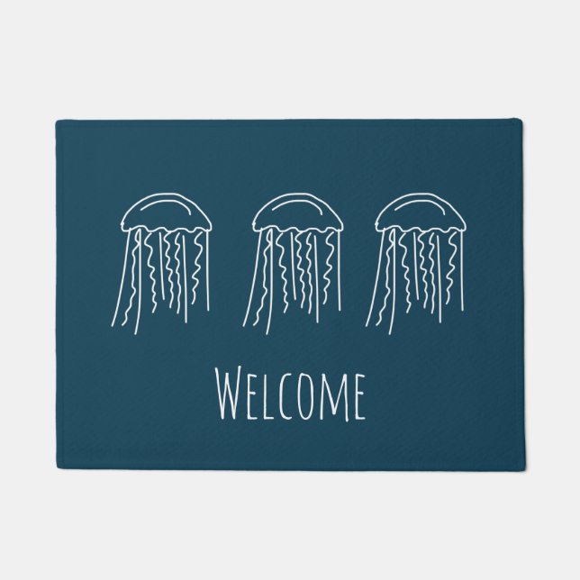 Jellyfish marine life aquatic modern doormat (Front)