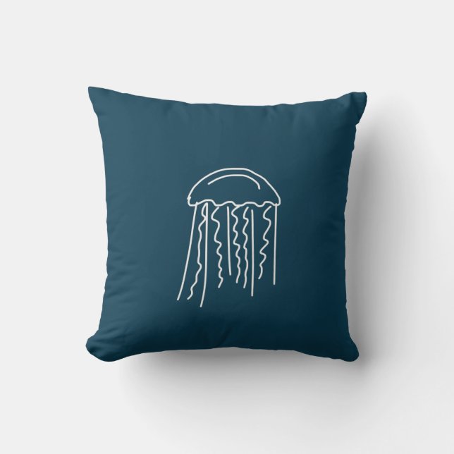 Jellyfish marine life aquatic modern throw pillow (Front)
