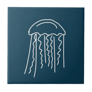 Jellyfish marine life aquatic modern tile