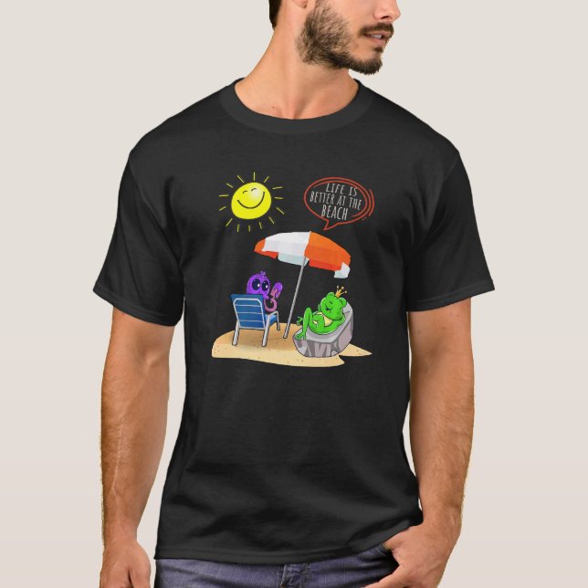 Jellyfish Meet Me At The Beach Meme Fun Frog At Th T-Shirt (Front)
