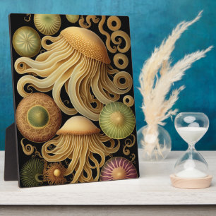 Jellyfish   Modern Haeckel Tabletop Art Plaque