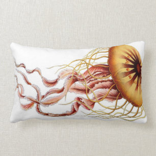 Jellyfish Nautical Beach Decorative Lumbar Pillow