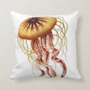 Jellyfish Nautical Beach Decorative Throw Pillow