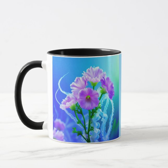 Jellyfish Nettle and Flowers Mug (Left)