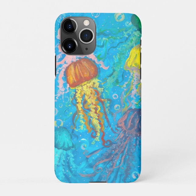 jellyfish, ocean, sea iPhone case (Back)
