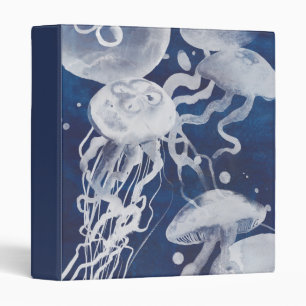 Jellyfish on Navy Background Binder