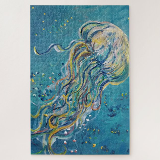 jellyfish painting jigsaw puzzle (Vertical)