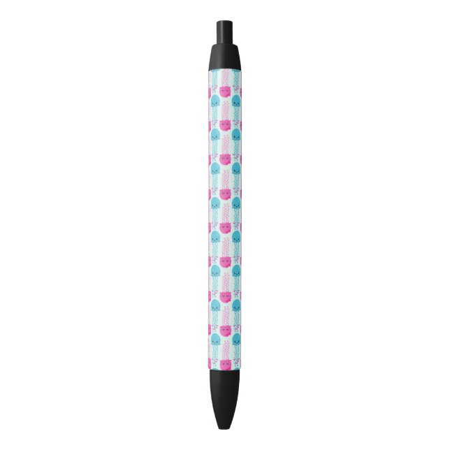 Jellyfish Pattern, Cute Jellyfish, Sea Animals Black Ink Pen (Front Vertical)