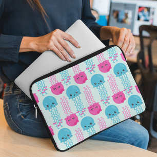 Jellyfish Pattern, Cute Jellyfish, Sea Animals Laptop Sleeve