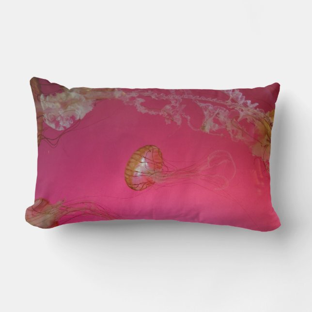 Jellyfish Pink Lumbar Pillow (Front)