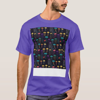 Jellyfish Seamless Pattern Jelly Fish Aquatic Mari T-Shirt