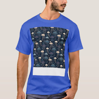 Jellyfish Seamless Pattern Jelly Fish Aquatic Mari T-Shirt