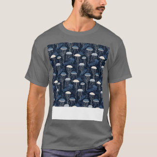 Jellyfish Seamless Pattern Jelly Fish Aquatic Mari T-Shirt