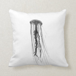 Jellyfish Silhouette   Throw Pillow