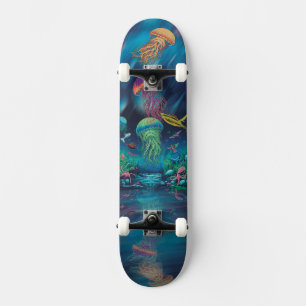 Jellyfish Skateboard: Colourful Underwater Graphic Skateboard