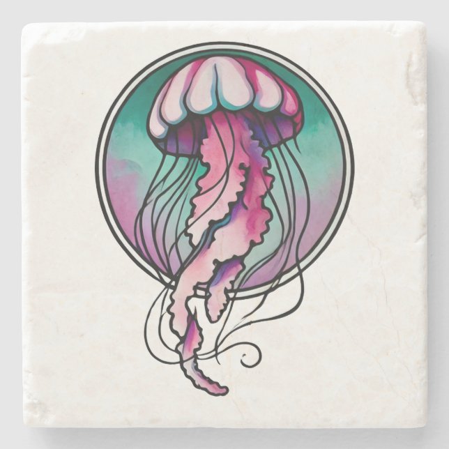 Jellyfish                                          stone coaster (Front)
