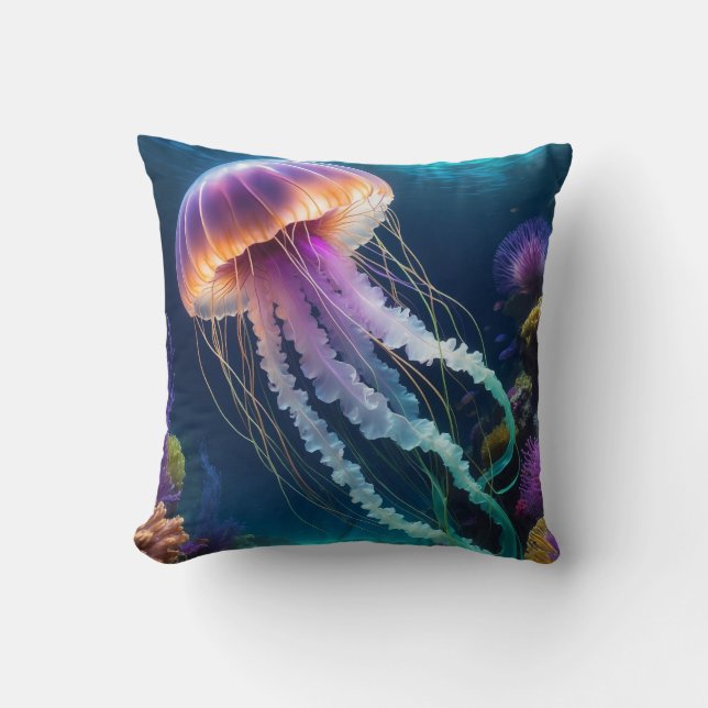 Jellyfish throw pillow (Front)