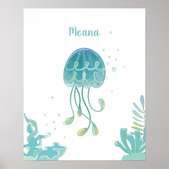 Jellyfish Tidal Comfort Customizable Poster (Front)