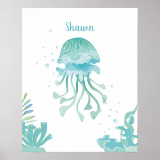 Jellyfish Tidal Comfort Customizable Poster